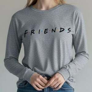 Friends The Television Series Classic Logo Grey Long Sleeve T-Shirt